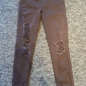 American Eagle Outfitters Brown Skinny Jeans Distressed Style